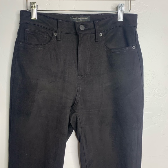 Banana Republic Black Faux Suede High Rise Skinny Jeans Size 25 Tall - Picture 3 of 12